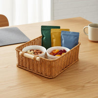 Imitation Rattan Storage Basket Sturdy Frame for Living Room, Kitchen