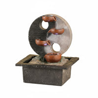 Yin Yang Waterfall Ornament Humidifying Feng Shui Water Ornament Auspicious Charm Desktop Humidifier Decor for Living Room, Desk, Office
