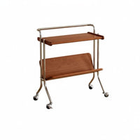 2-Tier Rolling End Table Vintage aesthetic Mobile Storage Multi-Functional