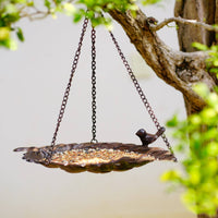 Foliage Bird Feeder Iron Hanging Bird Feeder Wide Mouth Opening for Outdoor