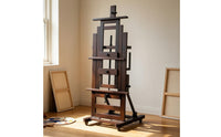 Crank Easel Sturdy Wooden Easel with Wheels Mobile for Artists