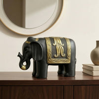 Elephant Figurine with Gold Accents Modern Elephant Figurine Lightweight