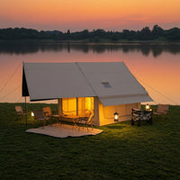 Inflatable Tent with Heating Device Jack Easy Setup Inflatable Tent with Awning Waterproof for Campers, Families, Camping, Upscale Camping, Backyard