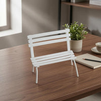 Slatted Metal Bench Tabletop Miniature Decor Compact Size