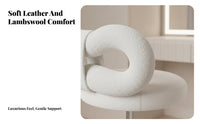Round plush rotating Stool Upholstered Seat Vanity Chair Sturdy Construction