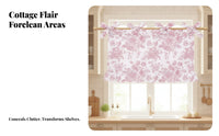 Easy Installation Oven Skirt Curtain with Tie Straps Farmhouse Oven Curtain Decorative Range Skirt Cotton for Homeowners, Cabinet Opening
