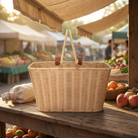 Front Bike Basket Open Top Woven Bike Basket Rectangular