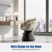Italian Minimalist Vanity Stool, 360° Rotating Makeup Chair, Bedroom, Retro Backrest, Girls Nail Chair