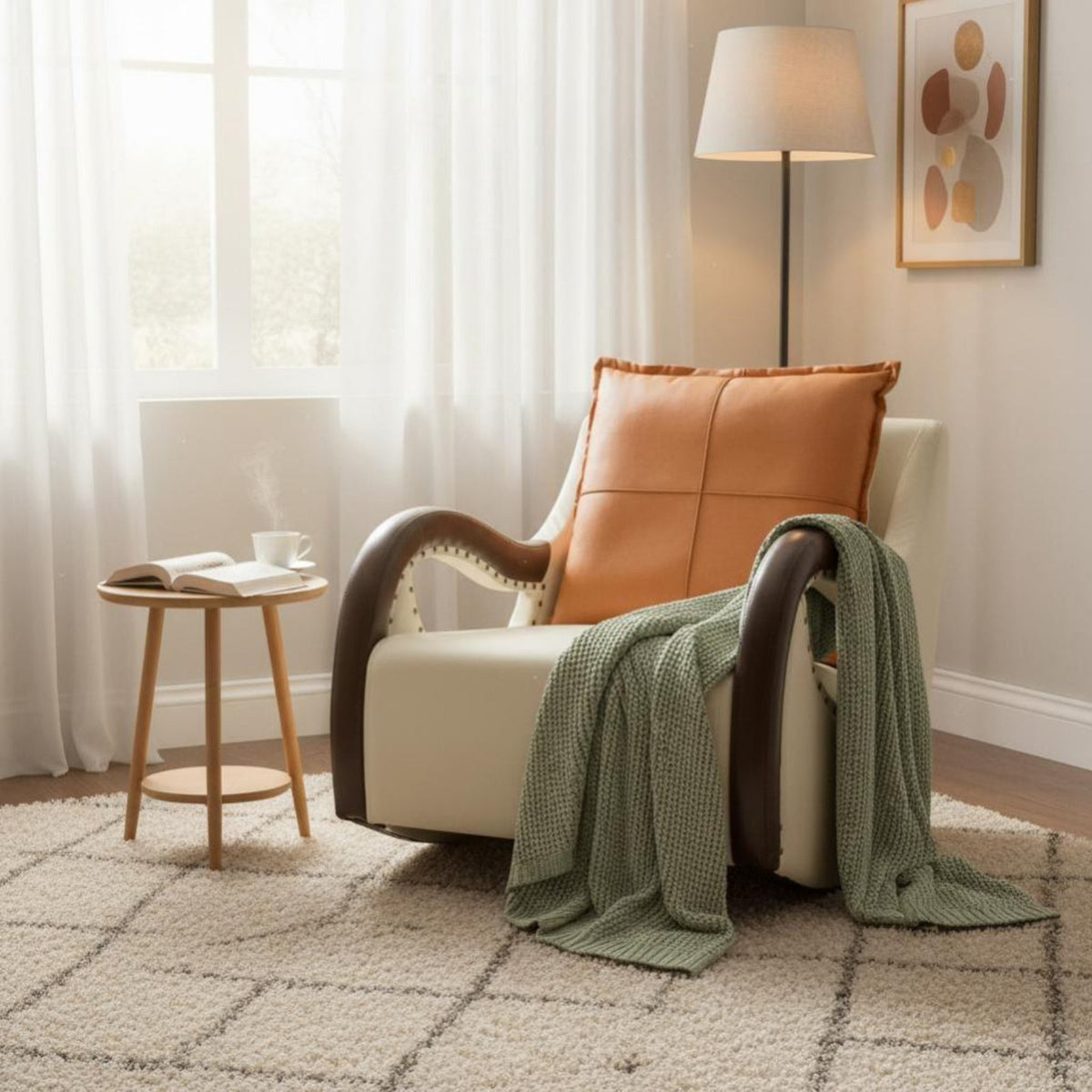 Upholstered Rocking Chair Comfortable Upholstered Highspine reclining chair Reclining Function Indoor Furniture for Parents, Living Room, Bedroom, study corner