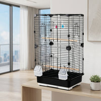 Large Bird Cage and Two-Tier Parrot Cage for Cockatiel, Indoor Double Tier Bird Cage with Accessories, Spacious Mansion Design for Parakeet