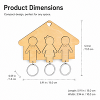 Personalized Wooden Key Holder, Wall Mount Key Hook for New Homeowners, Modern Art Key Hanger with Screw-in Installation