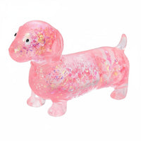 Glittery Dachshund Squishy Toy Soft Dachshund Squishy Glitter Gel Wiener Dog Stress Ball Anxiety Relief for Desk, Office