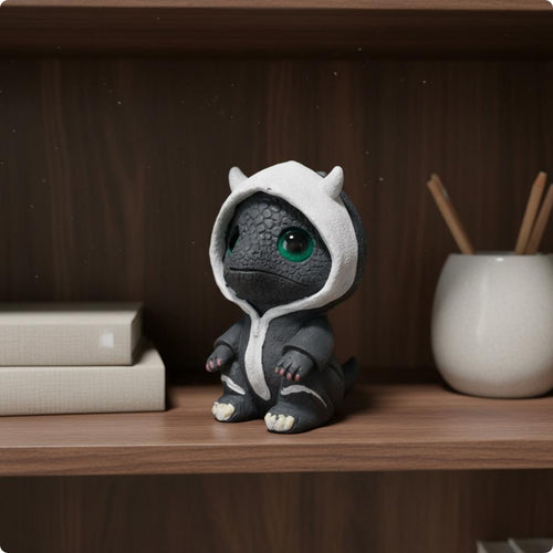 Baby Dragon Figurine Sneaker-Type Shoes Fantasy Decor Large Eyes