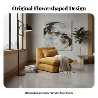transformable floral Pouf 2-in-1 Function Floor Lounger Plush Upholstery Modern design for Students, Apartment