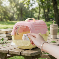 Hamster Cage and Bird Cage Small Pet Carrier Travel Cage, Hard Handheld Design for Hamster Travel, Outdoor Use Rectangular Shape Style