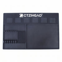 Compartment Slots Silicone Barber Mat Hairdressing Tray Mat Raised Edge
