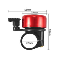 Clamp Mount Compact Bike Bell Metal Dome Handlebar Bell Push Button Bike Accessory Black Finish