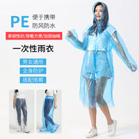 Disposable Adult PE Long Transparent One-Piece Rain Poncho for Southeast Asia Export, Scenic Area and Rafting