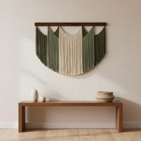 Bohemian Wall Tapestry Handmade Woven Fringe Tapestry Textured Design for Living Room, Coffee Shop