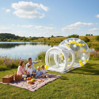 360° Panoramic View Inflatable Bubble Tent Easy Setup Transparent Garden Dome Spacious Interior Clear Inflatable Igloo Protection for Children, Glamping, Camping, Parties, Commercial Display