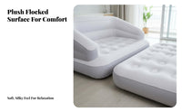 Double transformable Air Bed Indoor & Outdoor Use Flocked Air Lounger for Families