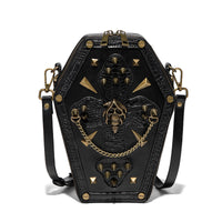 Crossbody Bag with Shoulder Strap Punk Gothic Purse with Skull Eye-Catching Casket Bag for Concerts