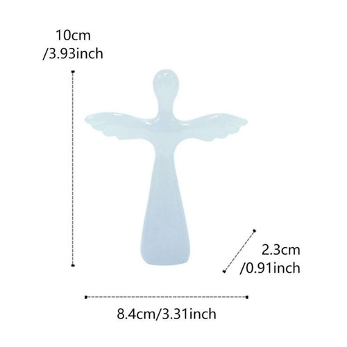 Transparent Angel Cross Gift Handheld Prayer Cross Peaceful Design Spiritual Decor for Display