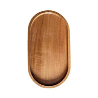 Japanese Style Acacia Wood Rectangular Serving Tray with Wood Grain