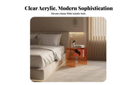 Clear Accent Table Light Luxury Nightstand Space-Saving for Entryway, Homeowners