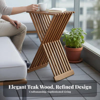 Folding Wooden Lounger Foldable Design Outdoor Furniture Space-Saving for Adults
