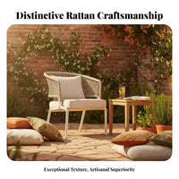 Woven Outdoor Seating Set Weather-Resistant 4-Piece Woven Seating Group Modern Design sturdy Frame for Balcony, Sunroom, Garden