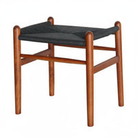 Woven Top Wooden Stool Handwoven Backless Woven Stool Multi-Purpose for Tea Room