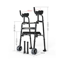 Upright Folding Walking Assistant Strolling Support Height Adjustable Standing Gait Support with Armrests Foldable Folding