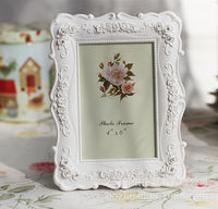 White Rose Photo Frame (Modern Minimalist, Multiple Sizes)