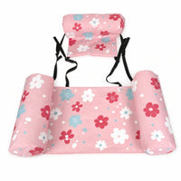Lightweight Pool Lounger with Cloth Cover Foldable Inflatable Water Lounge Chair Compact Furniture Comfortable for Adults