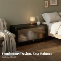 Sleek-Profile Slatted Credenza Spacious Storage for Apartment Dwellers