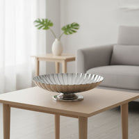 Fruit Bowl with Pedestal Shallow Pedestal Bowl Polished for Tabletop