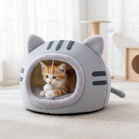 Semi Enclosed Cat Bed Warm Feline Hideaway Cozy Bed Pet Bedding for Cat , Cold Weather