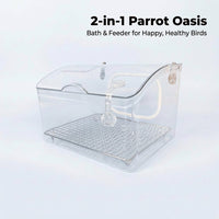 Bird Bath for Cage, Multi-functional Bird Bath Tub, Parrot Bath Tub Bird Water Bowl, Budgie Shower F - Image 5