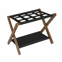 Wooden Luggage Rack Space Saving Folding Luggage Rack No Assembly for Bedroom