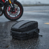 Structured Motorcycle Tail Bag with Reflective Strips Weather-Ready Tail Bag with Reflective Strip Long-Lasting Luggage Portable for Commuters