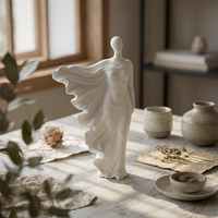 Abstract Woman Figurine Elegant Woman Sculpture Resin for Living Room