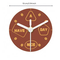 Coffee-Themed Timepiece Round Fridge Clock High Contrast Display Timepiece