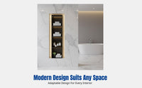 201 Stainless Steel Niche Shelf, Recessed Bathroom Cabinet, Wall Organizer, Modern Minimalist