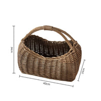 Handwoven Wicker Basket Bag Arched Handle Wicker Basket Bag Lightweight Carrying Accessory for Display