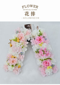 婚庆雏菊大丽花花排仿真婚庆布置户外跨境装饰品牡丹派对酒店绢花