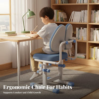 Ergonomic Design Adjustable Posture Chair Split spinerest children's Furniture Lockable casters Task Seat Flip-up Armrests for Students, Kids (growth years 4-12), Parents, Writing, schoolwork, Home Study, Bedroom