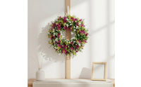 Artificial Flower Wreath Lifelike Design Blooming Floral Wreath Vibrant Colors
