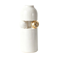 Vase with Gold Accent Tabletop Flower Holder Modern for Office
