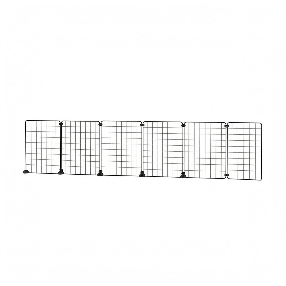 Indoor Pet Barrier Black Iron Foldable Pet Fence Panel-Style